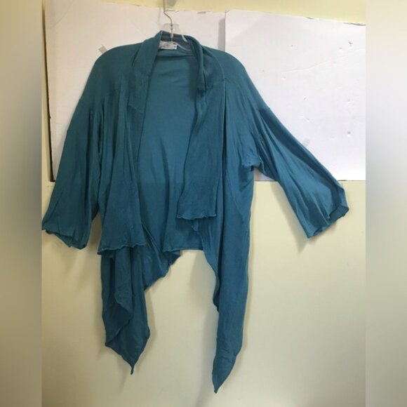 Alice Blue NEW Twin Set Open Cardigan Lightweight Drapey Tank Top Cotton Knit M - Picture 2 of 16